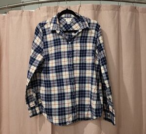 J. Crew Men's Navy, White & Red Plaid Button-Up Shirt